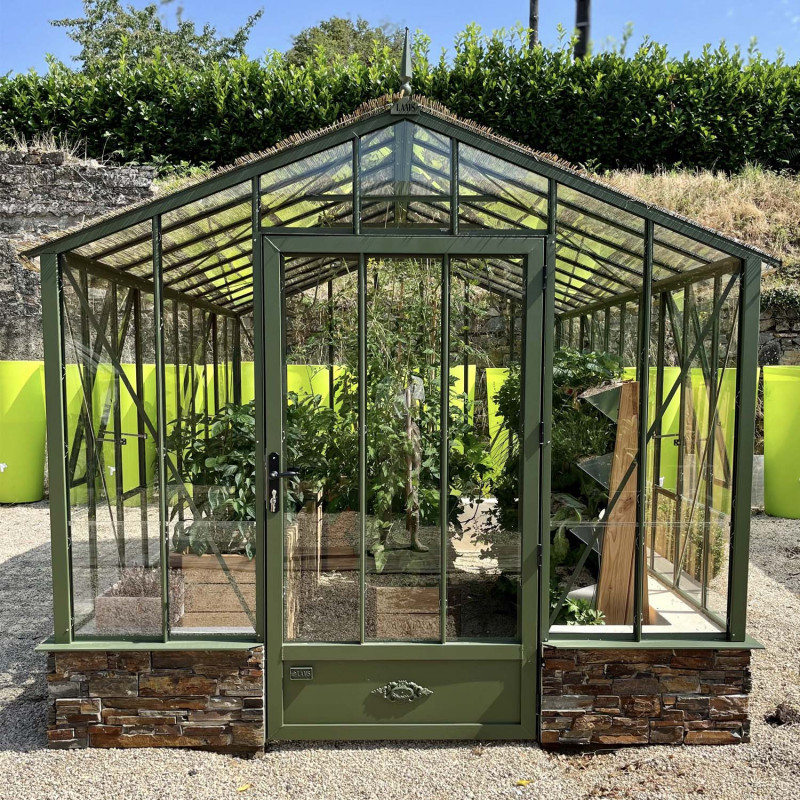 Glashaus CLASSIQUE Breite 2,75 m mit Mauersockel