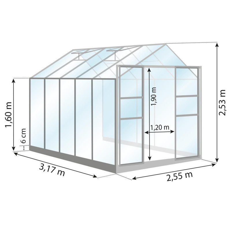 Gewächshaus Laurus 8,10 m²
