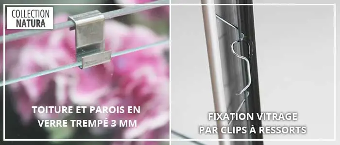 Toitures et parois, fixations de vitrages - SERRE MÉLISSA 1,70 m²